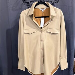 BB Dakota by Steve Madden Tan Blazer with Textured Fabric and Relaxed Fit